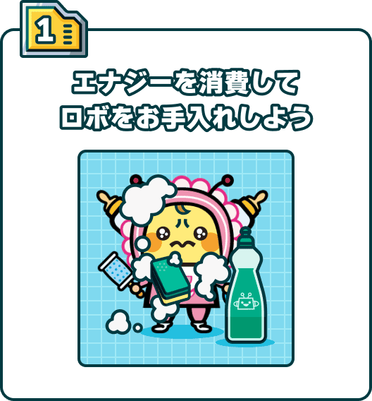 エナジーを消費してロボをお手入れしよう
